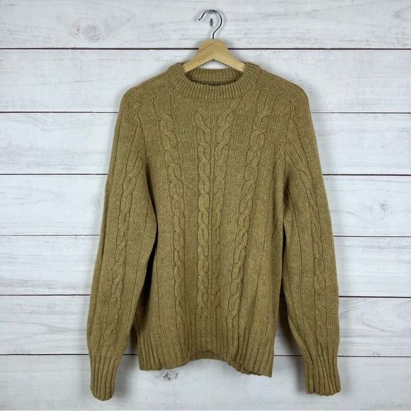Vintage Alan Paine Cable Knit Wool Sweater Size 42 Medium